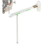 Barre D'appui Wc Relevable Avec Des Jambes, Barre D Appui Toilette Pour Personnes Agées Avec Un Anneau Lumineux,Rotation Horizontale à 180° Ou Verticale à 90°, Enceintes 200 Kg (White)