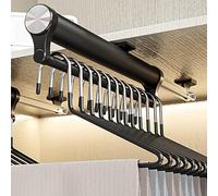 Barre D'armoire Extensible - Tringle À Vêtements Réglable, Tringle De Placard Coulissante, Porte-vêtements Extensible, Tringle À Vêtements Télescopique En Acier Inoxydable Pour Vestiaire(Black,45cm/18