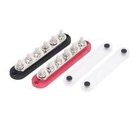 Barre de Bus de Bloc de Distribution D'énergie, Bornier Positif et Négatif 300 A DC 12 V - 48 V pour Automobile, Voiture, Marine, livré avec un Couvercle, 6 Boulons de Borne M8