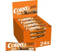 Barre de céréales Corny Big Peanut chocolat avec cacahuètes 50g paquet de 24