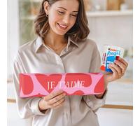 Barre de chocolat Kinder XXL sur le thème de l’amour - Grande tablette chocolatée pour Saint-Valentin, moment gourmand à partager avec votre partenaire
