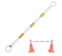 Barre de cône de signalisation réglable en plastique PVC | Plusieurs couleurs 1/2/4/5/6/8/10/12/16/20 pièces : distributeur d'avertissement de stationnement (jaune et blanc, 1 pièce)