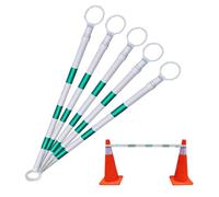 Barre de cône de signalisation réglable en plastique PVC | Plusieurs couleurs 1/2/4/5/6/8/10/12/16/20 pièces : distributeur d'avertissement de stationnement (vert et blanc, 5 pièces)