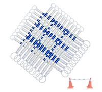 Barre de cône de signalisation réglable en plastique PVC | Plusieurs couleurs 1/2/4/5/6/8/10/12/16/20 pièces : distributeur d'avertissement de construction routière (bleu et blanc