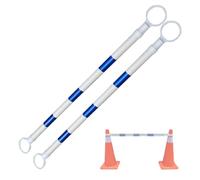 Barre de cône de signalisation réglable en plastique PVC | Plusieurs couleurs 1/2/4/5/6/8/10/12/16/20 pièces : distributeur d'avertissement de construction routière (bleu et blanc