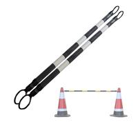 Barre de cône de signalisation réglable en plastique PVC | Plusieurs couleurs 1/2/4/5/6/8/10/12/16/20 pièces : distributeur d'avertissement de stationnement (blanc et noir, 2 pièces)