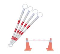 Barre de cône de trafic réglable en PVC | Multicolore 1/2/4/5/6/8/10/12/16/20 pièces : distributeur d'alerte de stationnement (rouge et blanc, 4 pièces)
