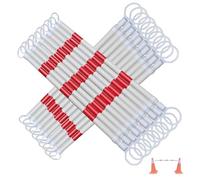 Barre de cône de trafic réglable en PVC | Multicolore, 1/2/4/5/6/8/10/12/16/20 pièces : distributeur d'avertissement pour stationnement, construction routière (rouge