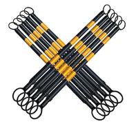 Barre de cônes, Lot de 10 Barres de cônes de signalisation réglables, barrière de sécurité rétractable de 47 à 78 Pouces avec Film réfléchissant, séparateur de signalisation temporaire Jaune