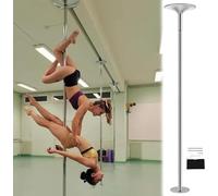 Barre de danse, barre de danse de 2,2 m, 2,7 m, 3 m, 3,2 m, 3,6 m, 3,7 m et 3,8 fixation au plafond, idéale pour les débutants, kit de barre de danse portable et amovible de 45 mm, argentée.