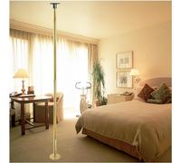 Barre de danse rotative statique pour appartement, maison, club, hauteur réglable de 2,1 à 3,8 m, avec support de plafond et tube d'extension, dorée - 286 cm à 299 ,Gold-?286CM-299CM/9.4ft-9.8ft