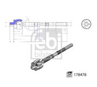 FEBI BILSTEIN Rotule axiale 178478 avant gauche/droit 231 mm 39 mm