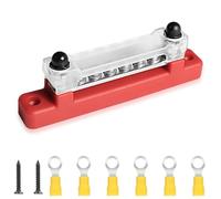 Barre de Distribution 12V-48V DC - 150A avec Boulons M6/M4 - Pour Voiture/Bateau/Yacht - Rail Alimentaton Haute Puissance (Rouge)