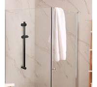 barre de douche bremermann en acier inoxydable 71,5 cm - avec glissière de douche conique, noir