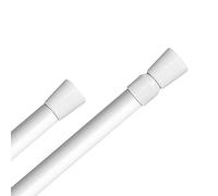 Barre de Douche Extensible, Tringle Rideau sans Percage, Tringle à Rideau de Douche en Fer pour Baignoire, Salle de Bain, Balcon, Blanc (105-200 cm)