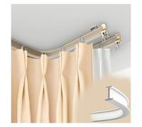 Barre de douche flexible réglable pour baie vitrée - Double rail de plafond en forme de L/U - Support mural/plafond - Finition champagne 630 cm