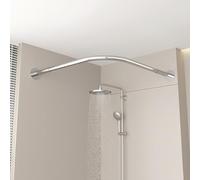 Barre de douche incurvée réglable NoDrill en métal antirouille pour salle de bain et cuisine 90130 cm Argent H