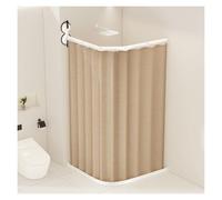 Barre de douche pliable avec rideau de douche, fixation murale par double ventouse, angle réglable, grande capacité de charge, pour salle de bain, camping-car ou magasin de vêtements(Apricot,2-Fold)