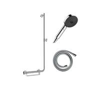 Barre de douche PMR Unica 110 avec poignée à gauche Chromé + Pommeau de douche Pulsify 3 jets + flexible Isiflex 160cm