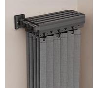 Barre de douche rétractable et pliable à fixation murale - Gain de place - Design 5 plis - Gris - Pour baignoires, cabines de douche et douches extérieures - Parfaite pour les petites