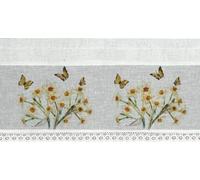 Barre de fenêtre 30x150 Flora fleurs blanc jaune prêt pour tunnel Eurofirany E12