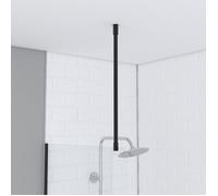 AURLANE Barre de Fixation Plafond pour Douche a l'italienne Laque Noir Mat - 60cm RECOUPABLE