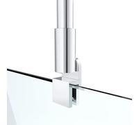 Barre de fixation pour paroi de douche, Stabilisateur de douche carré en acier inoxydable, Pour barres de douche 300-450 mm Epaisseur du verre 6-10 mm, (Tubes ronds 300-450 mm)