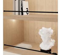 Barre De Garde Pour Étagères Vitrine, Empêche Les Articles Tomber, Ensemble Clôture Rail D'étagère, Barres Garde-corps En Tube Rond Alliage D'aluminium(Black,60in/152cm)