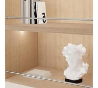 Barre De Garde Pour Étagères Vitrine, Empêche Les Articles Tomber, Ensemble Clôture Rail D'étagère, Barres Garde-corps En Tube Rond Alliage D'aluminium(Silver,16in/41cm)