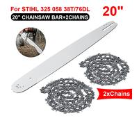 Barre de guidage de tronçonneuse de 20 pouces avec 2 pièces scie JO0.325 "pas 0.058" 76DL pour STIHL MS290-291-310-340-360-380-391-440 scie prompte ket ket