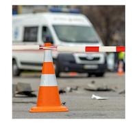 Barre de guidage extensible de 1,2 à 2,7 m, barrière légère pour parkings et construction de routes, barre de connexion de cône de signalisation hautement réfléchissante (Y/25 pièces)