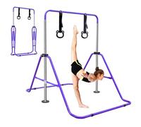 Barre de gymnastique enfant réglable hauteur - Poutre acier robuste base antidérapante - Entraînement maison,99x144.78x129.5cm