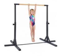 Barre de Gymnastique Enfants COSTWAY avec 12 Hauteurs Réglables (85-145cm), Structure Métallique, Charge 65kg Noir