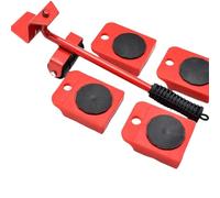 Barre de Levage pour déménagement de Meubles Ensemble d'outils de déménagement Meubles, Rouleau d'objets Lourds avec Barre, élévateur Roue, Outil Professionnel(Red)