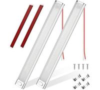 Barre de Lumière Intérieure à LED, 2PCS 12V 30cm Barre Lumineuse Intérieure 120LED avec Interrupteur on/Off, 1600LM Blanche Barre d