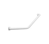 Barre de maintien coudée PMR Design aluminium époxy blanc caches résine blanc