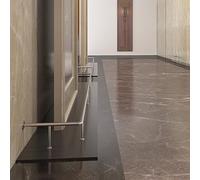 Barre de maintien en acier inoxydable pour repose-pieds, Résistant à la rouille avec supports, Longueur personnalisable Soudure non requise(Silver,56inches/141cm)