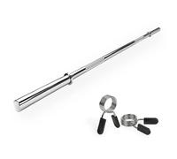 VirtuFit Barre de musculation 170 cm Argenté avec colliers à ressort