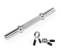 VirtuFit Barre d'haltères courte 35 cm 30 mm avec clip à ressort Argenté