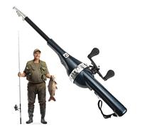 Barre de pêche télescopique en fibre de carbone, canne à pêche portable, arbre de pêche pliable, gabarit de mouches léger en plein air, tige de poignée réglable, support de pêche Baton