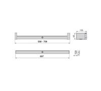 Emuca - Éclairage pour Armoire ou vestiaire, Barre de penderie avec LED réchargeable et détecteur de Mouvement, Plusieurs mesures et Couleurs (558-708mm, Moka)