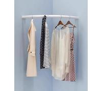 Barre de penderie d'angle incurvée, support de tube for penderie, gain de place, for vestiaire, salle de bain, vêtements, barre de suspension, organisateur(White,40x40cm)