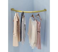 Barre de penderie d'angle incurvée, support de tube for penderie, gain de place, for vestiaire, salle de bain, vêtements, barre de suspension, organisateur(Gold,60x60cm)