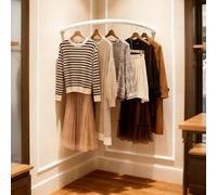 Barre de penderie d'angle Robuste - Présentoir à vêtements en métal de 2 cm d'épaisseur, supporte jusqu'à 20 kg, idéal pour l'organisation de Votre Garde-Robe, Blanc, 120 cm (47 1/4 po)