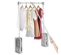 Barre de Penderie Escamotable, Penderie Rabattable pour Armoire, Rail Suspension Meuble Penderie Réglable, Penderie Tringle en Aluminium, Largeur Réglable 830-1150mm, Capacité