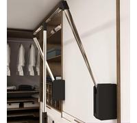 Barre de penderie escamotable/Rail de Levage réglable pour penderie, système STO, Compatible avec Les penderies à Ressort Souple/Montage arrière (Taille : 51-66 cm)