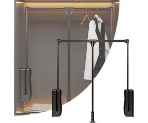 Barre De Penderie Escamotable, Tringle À Vêtements Murale, Tringle Relevable, Penderie Rabattable Pour Armoire, Largeur Réglable 89-121mm, Chargement De 30 Kg-B||L