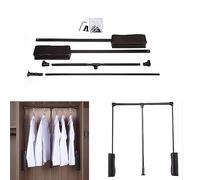 Barre de penderie extensible en acier inoxydable, organiseur de vêtements rabattable avec glissières souples, largeur réglable, compatible avec la plupart des armoires, capacité de charge: 30kg(45-60c