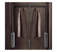 Barre de penderie extensible et réglable - Organisateur de dressing gain de place, système de retour souple, cintre extensible, capacité de charge de 20 kg, alliage d'aluminium durable et pl