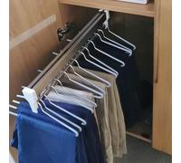 Barre de penderie extensible et réglable - Portant à pantalons coulissant, 30-80 cm, tringle en acier, cintre coulissant gain de place avec 2 barres pour une organisation optimale de votre d